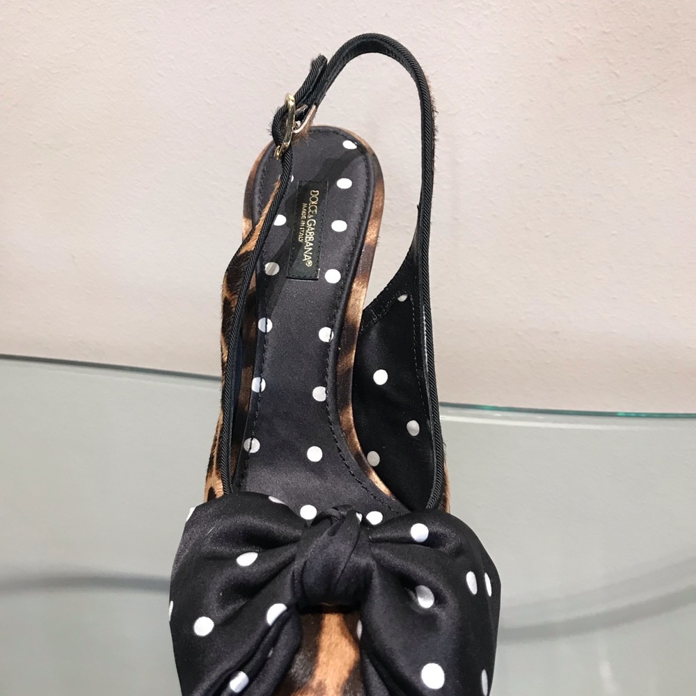 Dolce and Gabbana pony sling back with silk bow - Picture 4 of 5